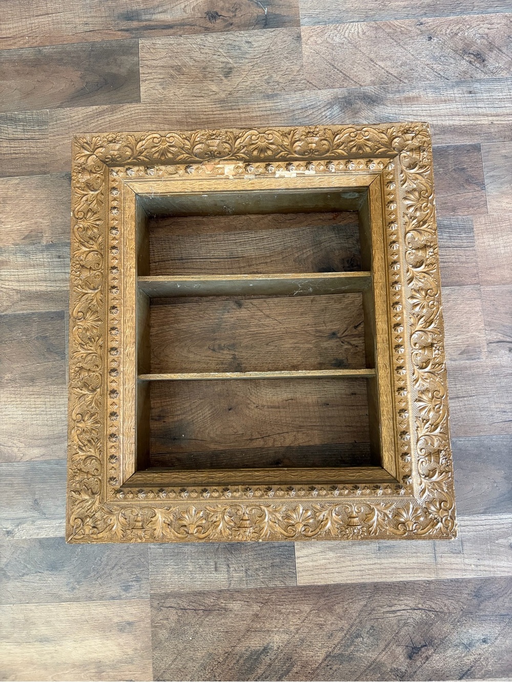 Ornate Carved Gesso Wall Shelf in Gold Antique Vintage